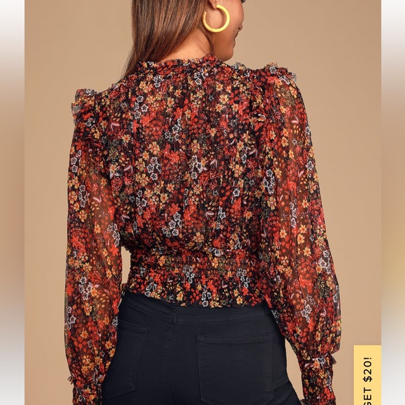 Free People Twyla Sheer Black Top - Picture 2 of 4